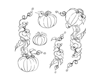 Pumpkin Vines Svg - Etsy