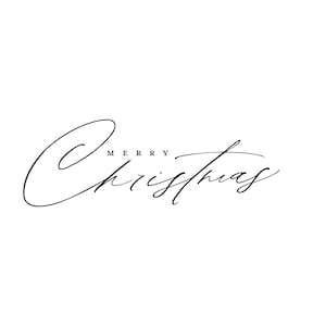 Beautiful, Modern Merry Christmas script and Serif typography SVG digital file download