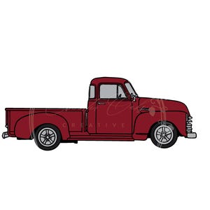 Classic pickup truck vintage vehicle layered SVG digital file download