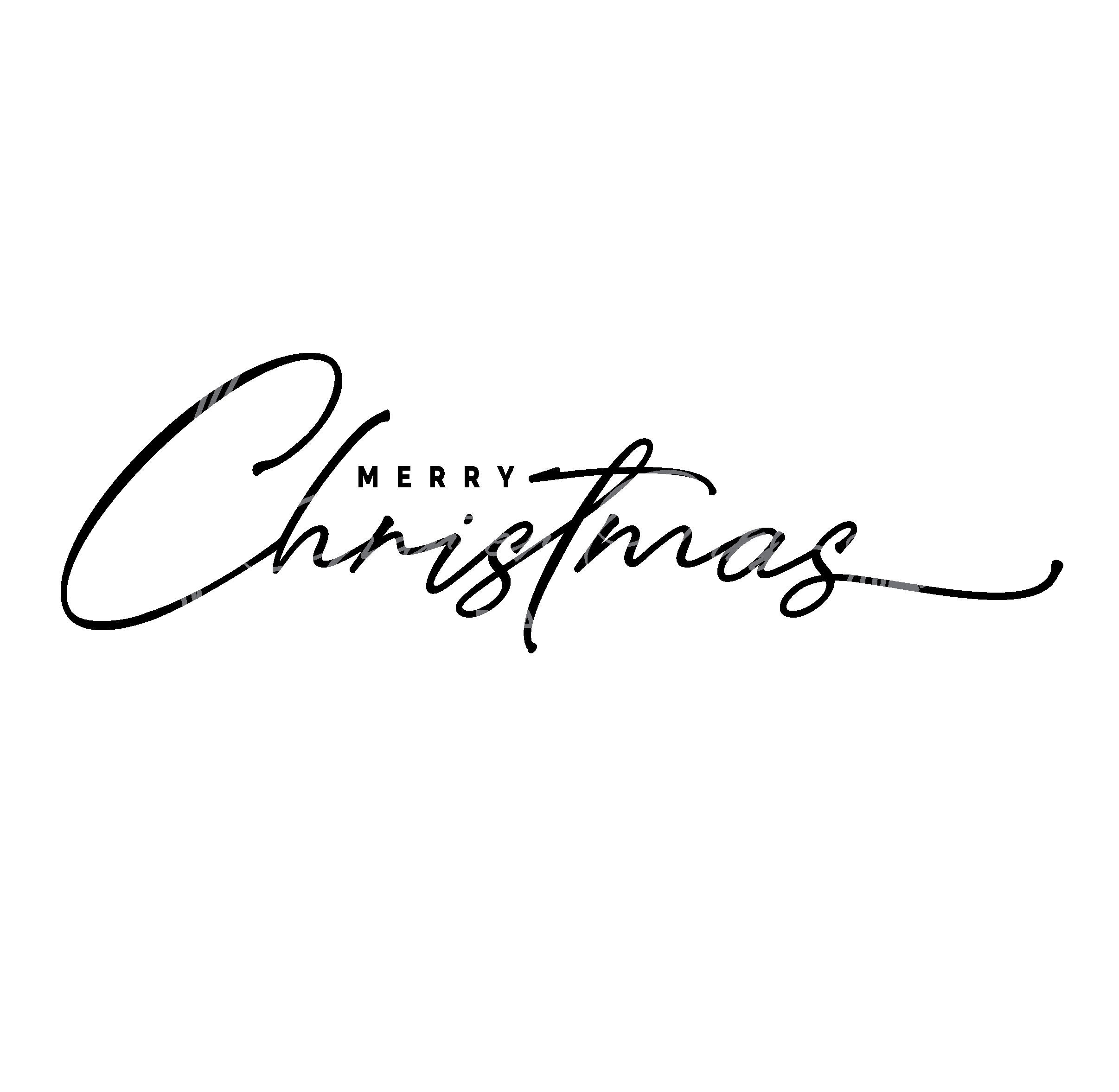 Merry Christmas Handwriting Script SVG Digital File Download Etsy