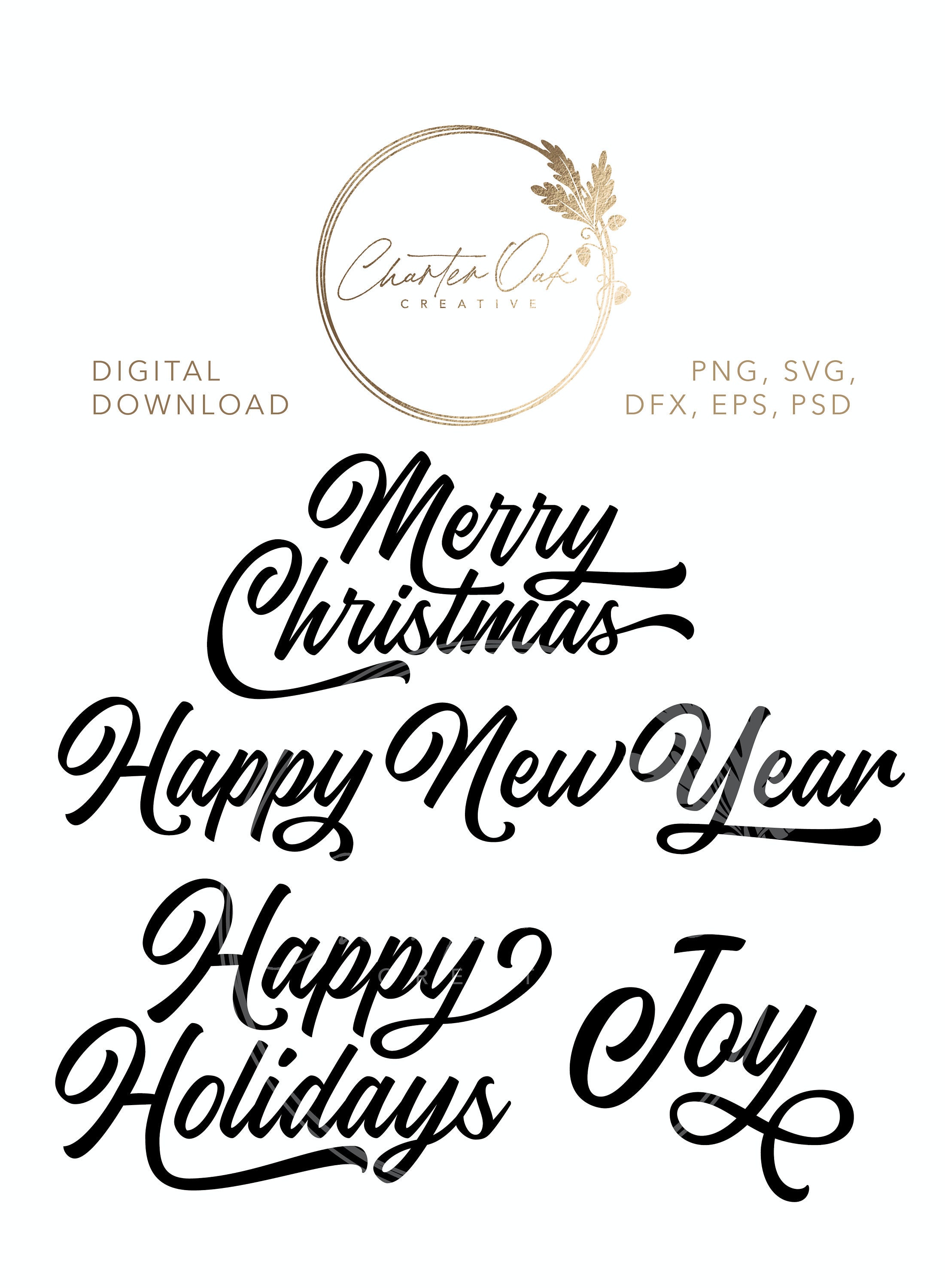 Fun Holiday Christmas Phrases Scripts SVG Digital File Download Etsy UK