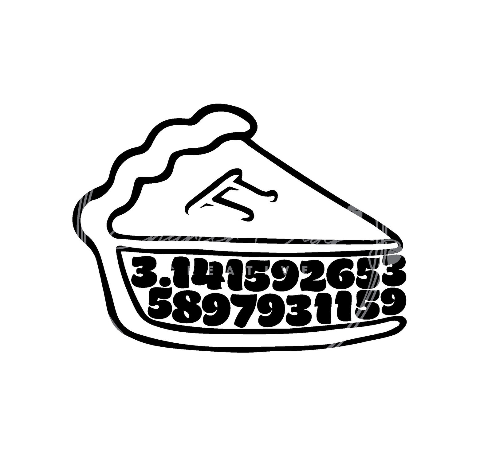 Pi Day Pie 3.14 Line Drawing/illustration SVG Digital File Download Etsy