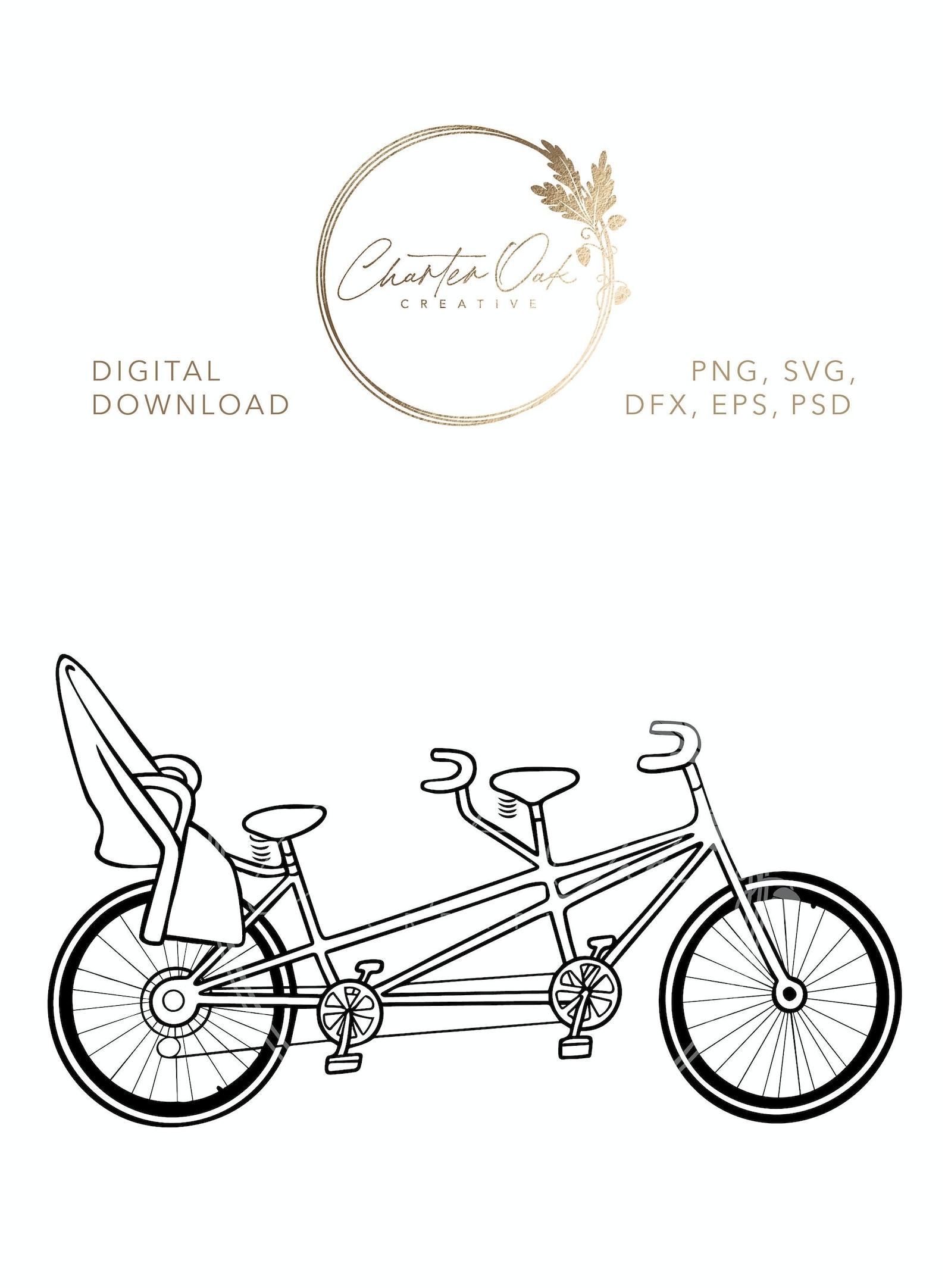 Tandem Bike With Baby Seat SVG Digital File Download Etsy