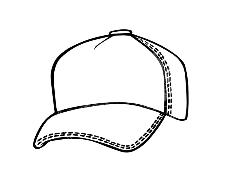 Baseball/truckers Cap/hat Line Drawing/illustration SVG Digital File ...