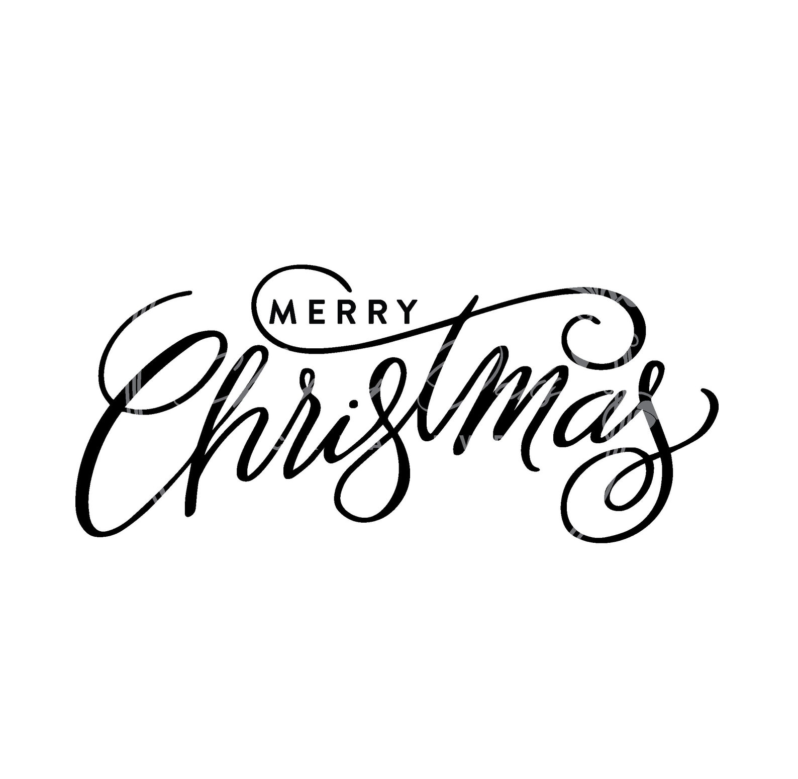Hand-lettered Merry Christmas Script Typography SVG Digital File ...
