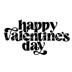 Modern hand-created Happy Valentine's Day typography script SVG digital file download