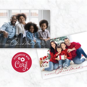 Warmste kerstwensen vakantie full-bleed fotokaart aanpasbare download