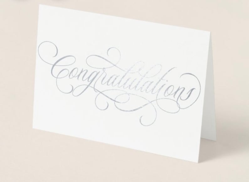 Beautiful, Elegant Congratulations Script Typography SVG Digital File