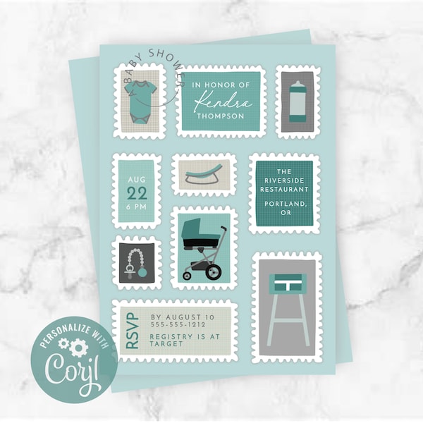 Baby Shower Stamps Etsy