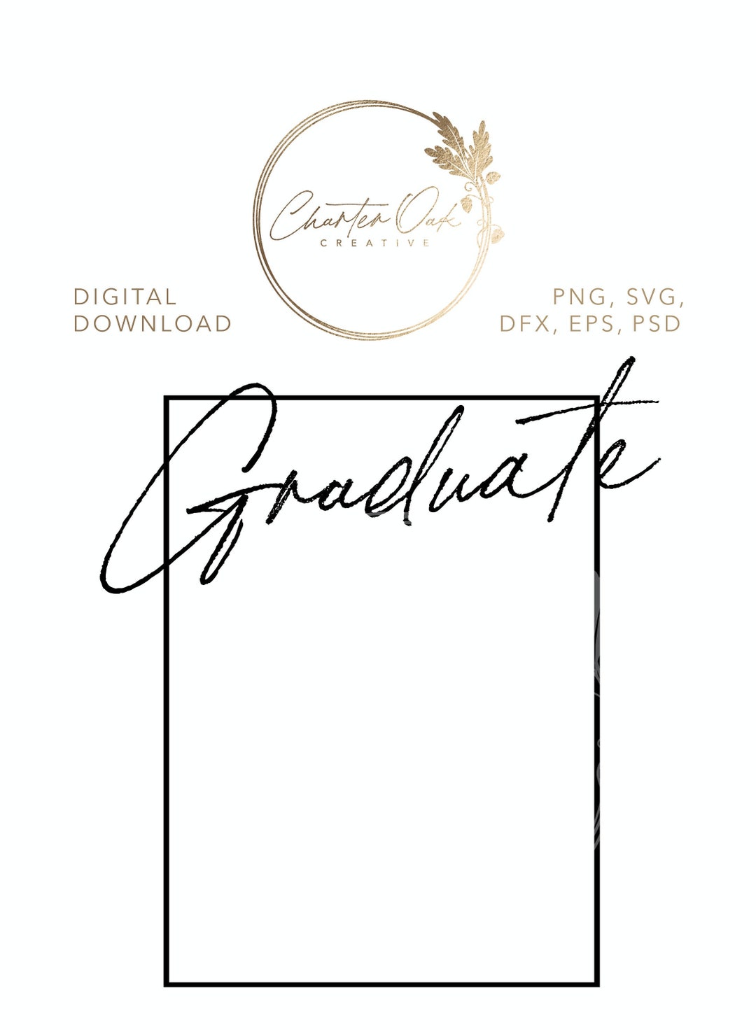 Graduate Script Png Modern Hand-created Graduate Script and Frame SVG Digital File Download ...