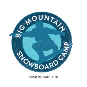 Customizable Snowboarder in circle SVG PNG digital file download