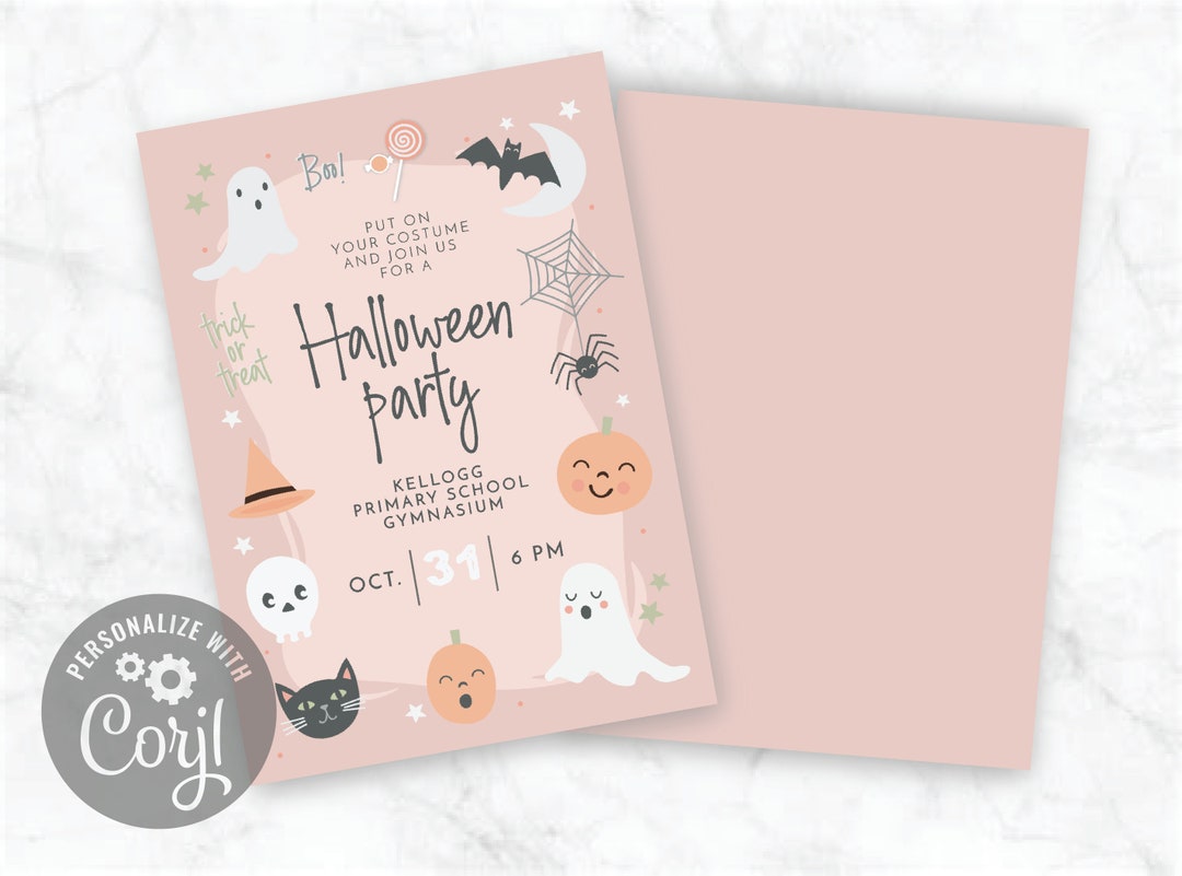 Cute Halloween Party Invitation Download Etsy