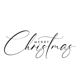 Beautiful, Modern Merry Christmas Script Typography SVG Digital File ...