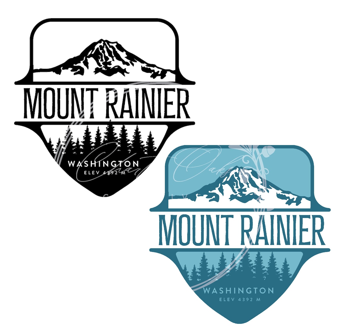 Mount Rainier Washington Mountain Crest Illustration SVG PNG Digital ...