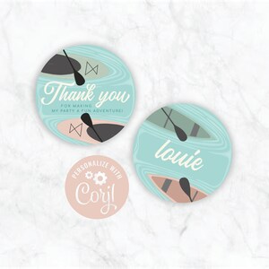 A Great Adventure Party canoe or paddleboard birthday favor tag or decal download