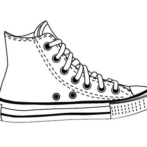 High-top Sneaker Converse Shoe SVG Digital File Download | Etsy