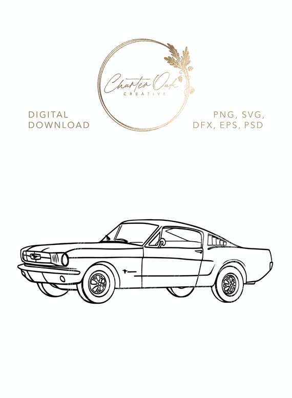1964 Ford Mustang Classic Car Vehicle Svg Digital File Etsy