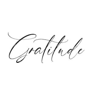 Mooie, moderne dankbaarheid script typografie SVG digitaal bestand downloaden