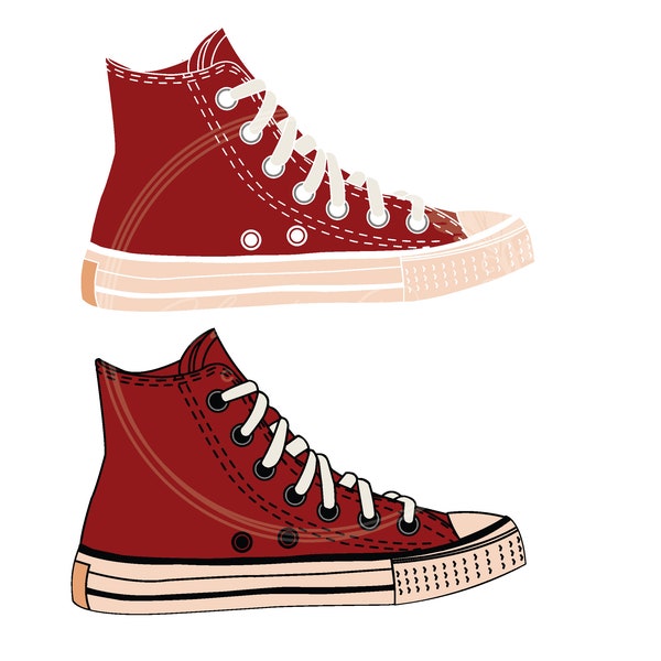 High-top sneaker Converse shoe Layered SVG EPS PND digital file download