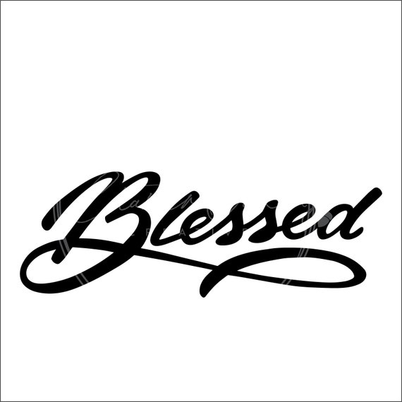 Wide Hand-created Blessed Script Typography SVG Digital File | Etsy