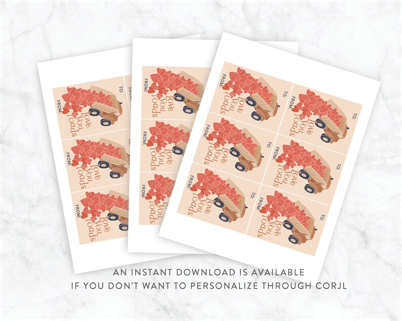 Love You Loads Dump Truck Kids Classroom Valentine Cards Download - Etsy