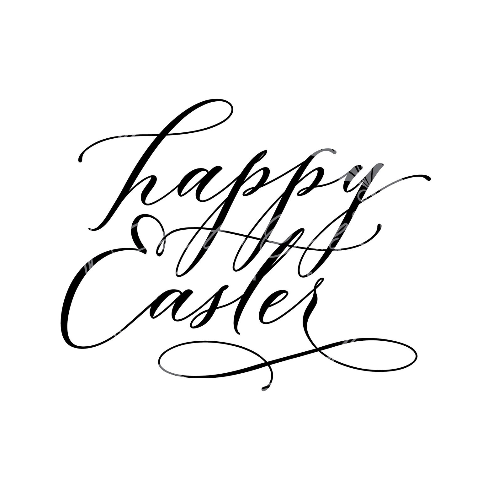 Easter Script Sign Beautiful, Elegant Happy Easter Script Typography SVG PNG Digital File ...