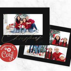 Download personalizzabile della bellissima cartolina fotografica con script di Buon Natale