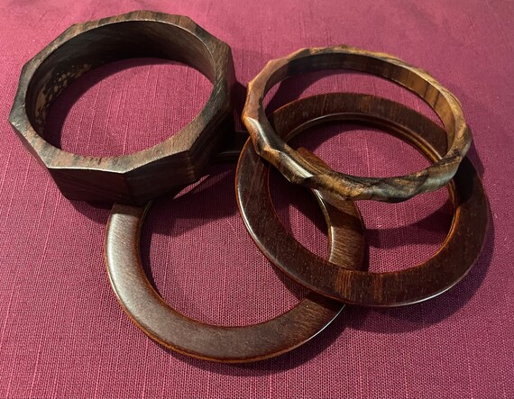 Wooden Bangles ~ Bracelets ~ Set Of 4 - image 8