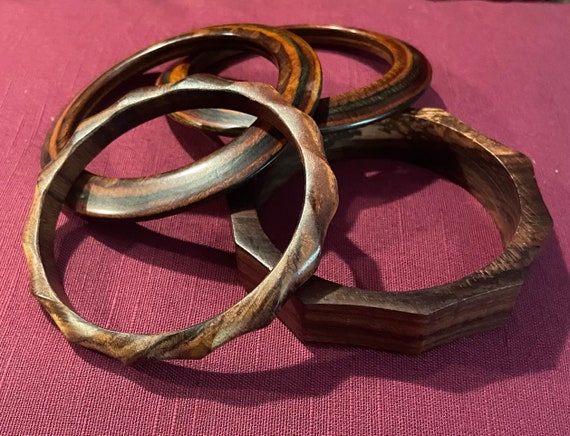 Wooden Bangles ~ Bracelets ~ Set Of 4 - image 1