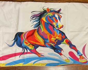 Painted ~ Colorful ~ Horse ~ Standard Pillow Case ~ Equine Bedding ~ Sheets ~ Pillow Covers