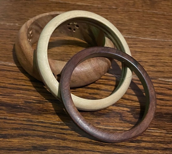 Wooden Bangles ~ Bracelets ~ Set Of 3 - image 3