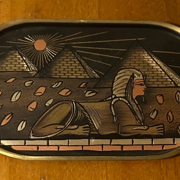 Egyptian Brass Copper Wall Plate ~ Vintage