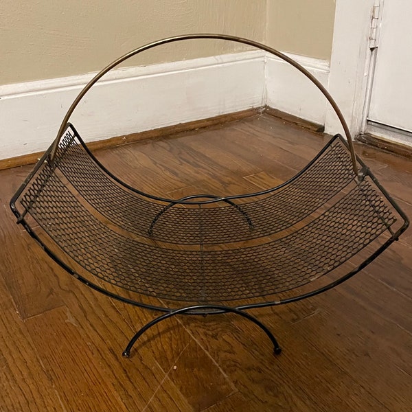 Mid Century Magazine Rack ~ Mesh ~ Vintage ~ Storage Rack