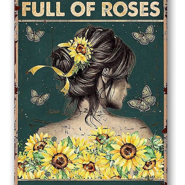 In A World Full Of Rose’s Be. A Sunflower ~ Tin Advertisement ~ Hippie Decor ~ Flower Child ~ Gypsy ~ Sunflowers ~ Flower Art