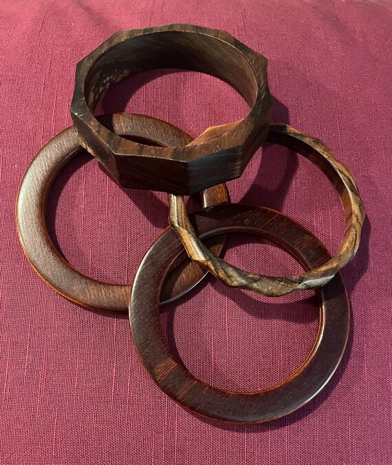 Wooden Bangles ~ Bracelets ~ Set Of 4 - image 6