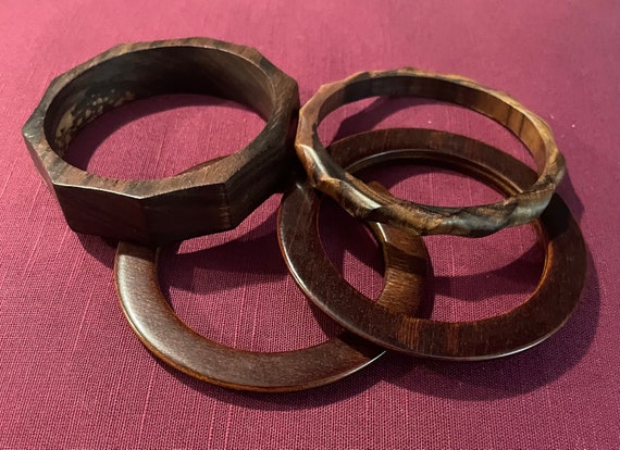 Wooden Bangles ~ Bracelets ~ Set Of 4 - image 5