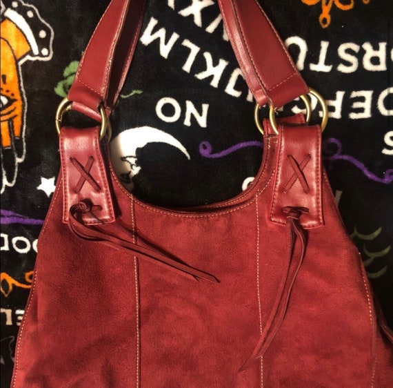 deep red purse