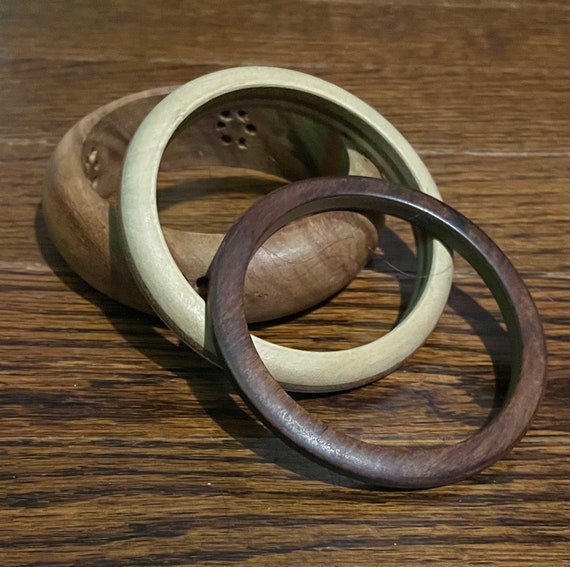 Wooden Bangles ~ Bracelets ~ Set Of 3 - image 6