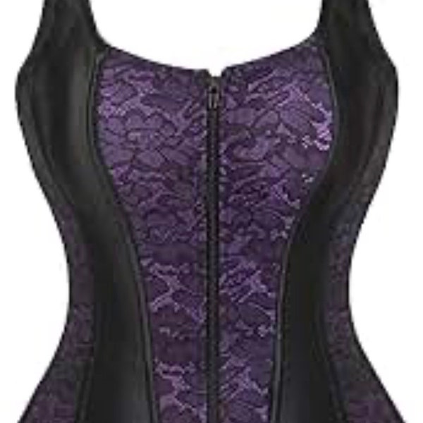 Purple Black Corset ~ Costume ~ Victorian ~ Steam Punk ~ Goth ~ Cosplay ~ Halloween Costume ~ Medieval ~ Vampire ~ Lingerie