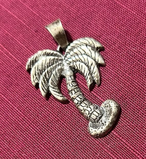 Sterling Silver Palm Tree Pendant ~ 925