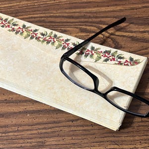 Christmas Holly Envelopes Vintage Holiday Stationary