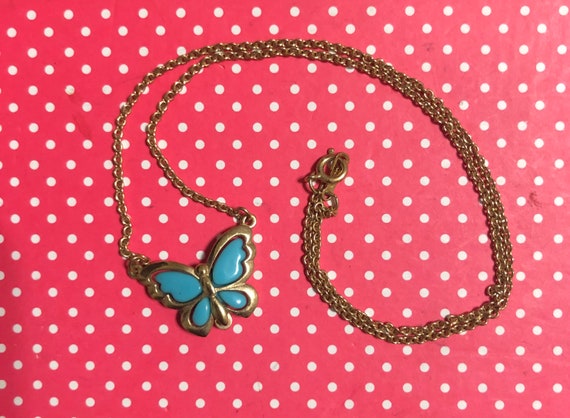 Vintage Avon Blue Butterfly Necklace ~ Interchang… - image 7