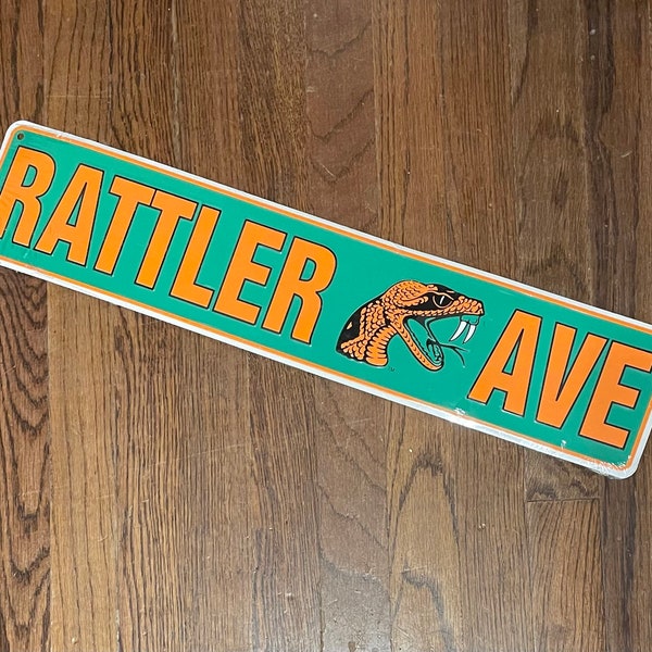 Street Sign ~ Rattler Avenue ~ Tin Sign ~ Snake Decor ~ Man Cave ~ Garage Decor ~ Rattle Snake