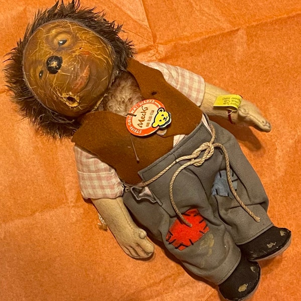 Steiff Mecki Hedgehog ~ Vintage ~ Doll ~ Made In Germany