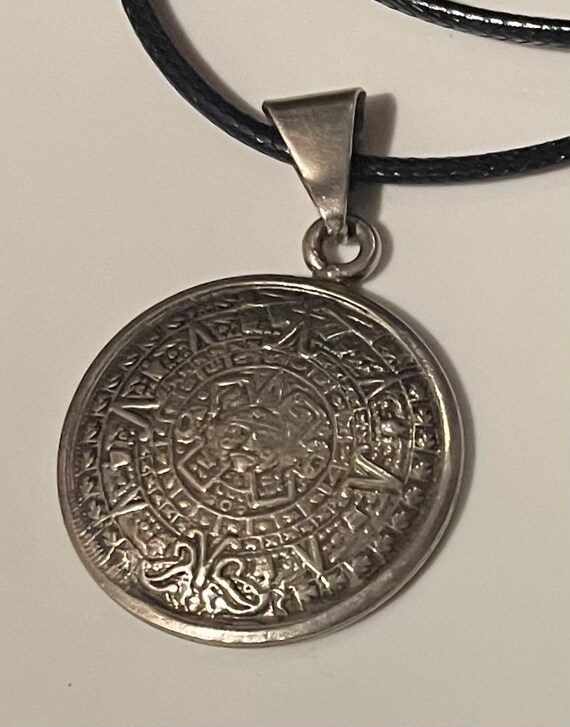 Mayan Calendar Sterling Silver Pendant