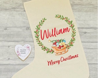 Personalised Christmas Stocking | Christmas Santa Toy Sack | Christmas Gift Present | Personalised Stocking | 1st Christmas Sack Stocking