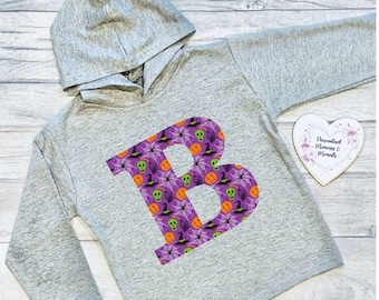 Sweat-shirt personnalisé avec nom d’Halloween | Pull de nom personnalisé pour enfants | Cadeau d’Halloween personnalisé | Impression à capuche d’Halloween | Haut citrouille pour tout-petit