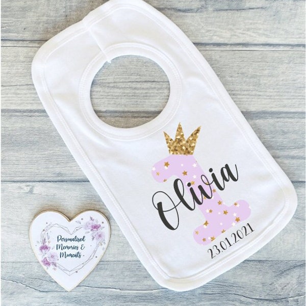 Personalised 1st Birthday Bib | Birthday Keepsake | Personalised Birthday Gift | Customisable Birthday Bib | Custom First Birthday Bib