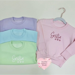 Maglione in cotone personalizzato con nome: regalo di compleanno, abbigliamento invernale per bambine, felpa per bambini piccoli