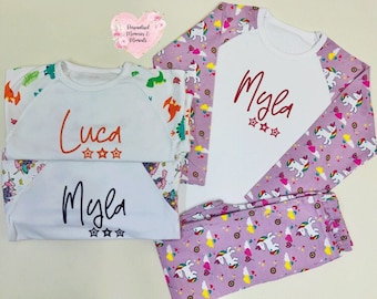 Personalisierter bedruckter Schlafanzug für Kinder und Kleinkinder | Geburtstags-PJs | Pyjama zum 1. Geburtstag | Jungen-Mädchen-Geburtstags-Pyjama | Bedruckter Bday-Pyjama